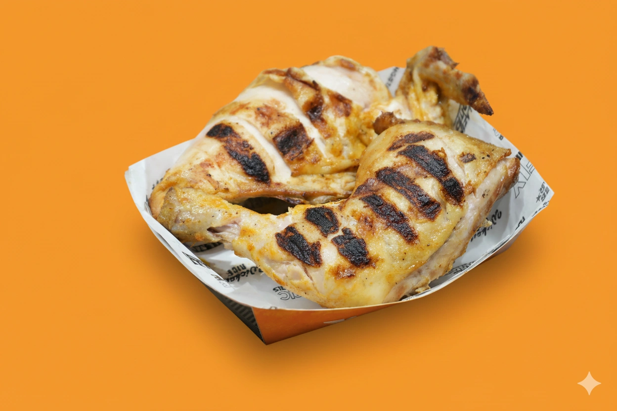 Half grilled chicken platter